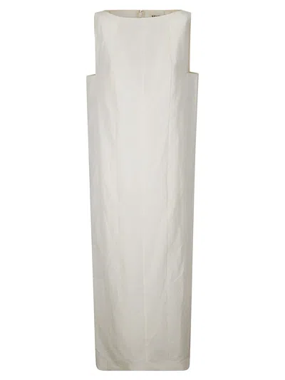 Khaite Boat-neck Dress In Beige