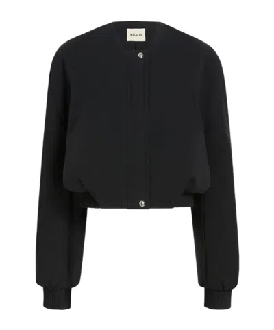 Khaite Long-sleeve Bomber Jacket In Black