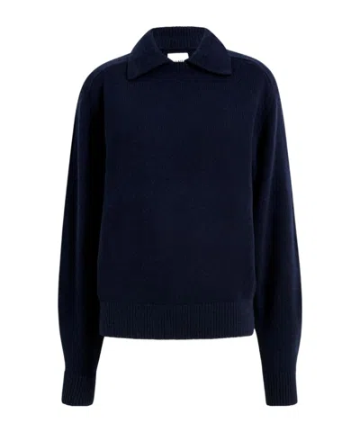 Khaite Long-sleeve Knit Top In Blue
