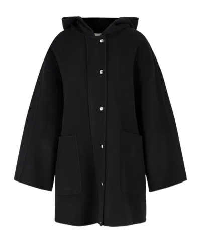 Khaite Long-sleeved Coat In Black