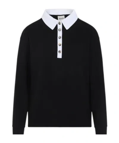 Khaite Long-sleeved Polo Shirt In Multi