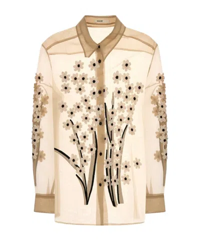 Khaite Long-sleeved Shirt In Nude