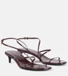 Khaite Loop Sandals In Burgundy