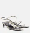 Khaite Loop Snake-effect Leather Sandals In Multicoloured