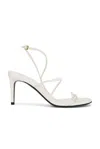 Khaite Loop Bead-embellished Leather Sandals In Optic White
