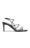 Khaite Loop Beaded Detail Leather Sandals In Black