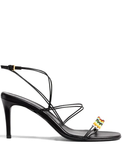 Khaite Loop Beaded Sandal In Black