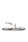 Khaite Loop Python-effect Leather Sandals In Natural