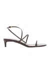 Khaite Loop Kitten Heel Sandal Red Wine In Black