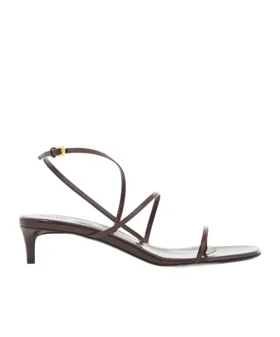 Khaite Loop Kitten Heel Sandal Red Wine In Burgundy