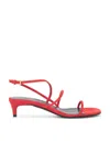 Khaite Loop Suede Kitten-heel Sandals In Red