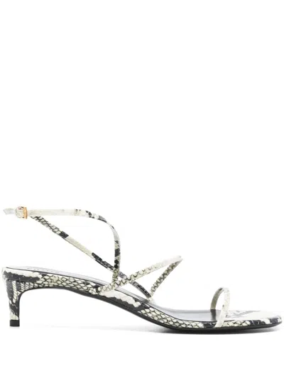 Khaite "loop" Kitten Heel Sandals T. 035 In Animal Print