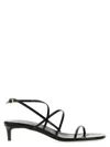 Khaite Loop Kitten Heel Sandal Red Wine In Black