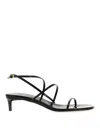 Khaite Loop Kitten Heel Sandal Red Wine In Black