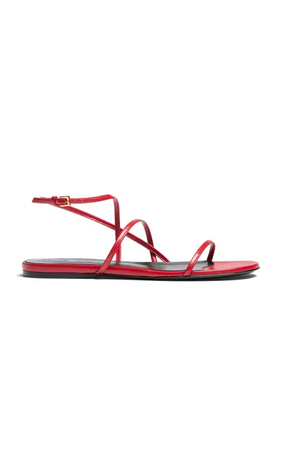 Khaite Strappy Flat Sandal In Red