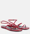 Khaite Loop Leather Sandals In Red