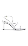 Khaite 75mm Metallic-effect Sandals In Silver