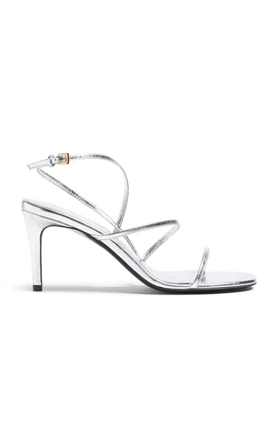 KHAITE LOOP METALLIC LEATHER SANDALS