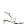 Khaite Strappy Python-embossed Kitten Sandals In Multicolor