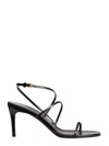 Khaite Black Goat Leather Sandals In Black