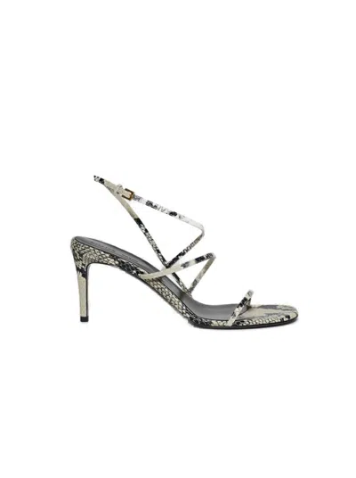 KHAITE KHAITE LOOP SANDAL NATURAL PYTHON-EMBOSSED LEATHER