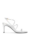 Khaite Silver Loop Heeled Sandals In 126 Silver