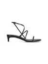 Khaite Loop Kitten Heel Sandal Red Wine In Black