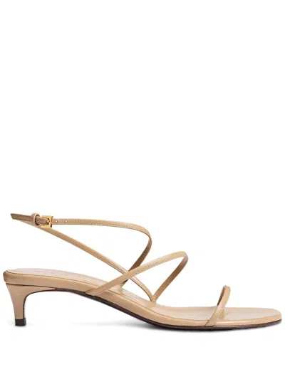 Khaite Loop Leather Sandals In Neutral