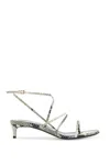 Khaite Strappy Python-embossed Kitten Sandals In Natural