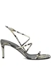 Khaite Loop Snake-effect Leather Sandals In Neutrals
