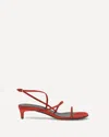 Khaite Loop Suede Kitten-heel Sandals In Brown