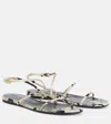 Khaite Loop Python-effect Leather Sandals In Natural