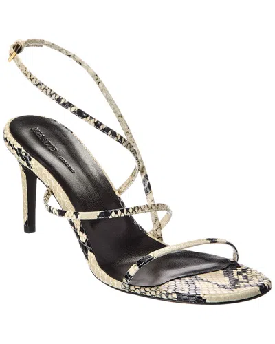 KHAITE LOOP SNAKE-EMBOSSED LEATHER SANDAL