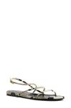Khaite Loop Python-effect Leather Sandals In Natural