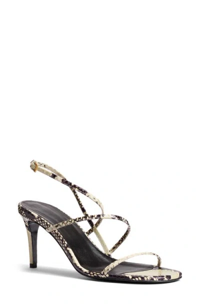 Khaite Loop Snakeskin Embossed Sandal In Natural | ModeSens