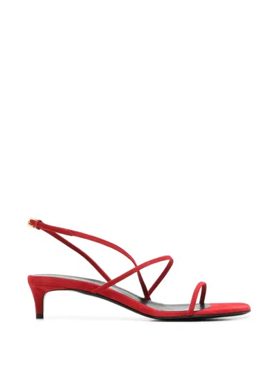 Pre-owned Khaite Loop Strappy Sandals In Red