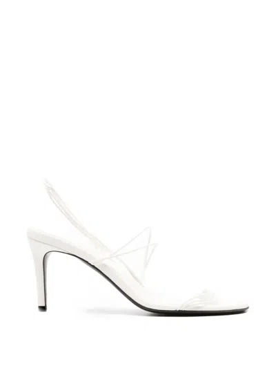 Pre-owned Khaite Loop Strappy Sandals In White