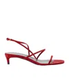 Khaite Loop Suede Kitten-heel Sandals In Red