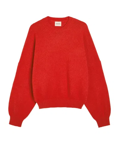 Khaite Loose Cashmere Knitted Sweater In Red