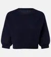 Khaite Lorelai Short Wool And Cashmere Blend Sweater In Neutral