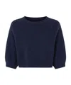 Khaite Lorelai Short Wool And Cashmere Blend Sweater In Neutral