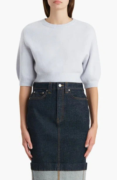 Khaite Lorelai Cropped Wool And Cashmere-blend Sweater In White