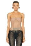 Khaite Lori Strapless Knit Bustier Top In Brown