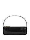 Khaite Lori Crackle Patent Leather Shoulder Bag In Black