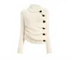 Khaite Lorrai Asymmetric Knit Silk Cardigan In White