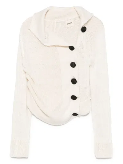 Khaite Lorrai Silk Cardigan In Beige