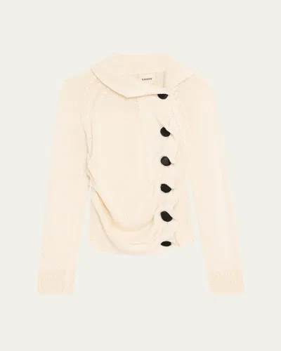 KHAITE LORRAI SILK KNIT CARDIGAN