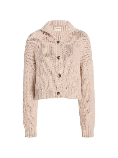 Khaite Lotta Cotton Cardigan In Neutral