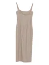 Khaite Lotte Square-neck Midi Dress In Brown