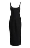 Khaite Lottle Scoop-neck Silk-wool Faille Maxi Dress